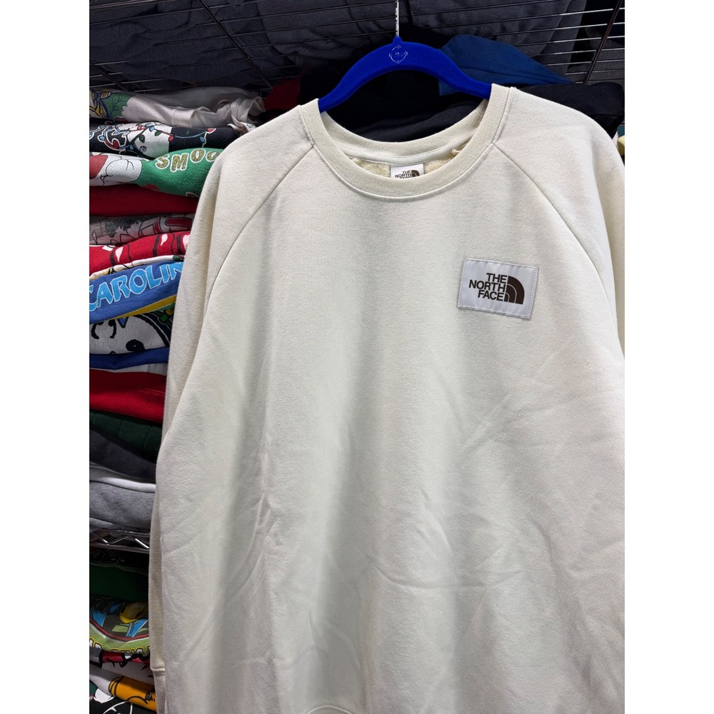 The North Face Womens XXL Heritage Patch Crewneck Sweatshirt Cream Off-White